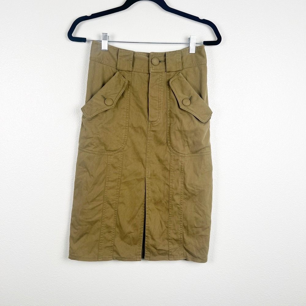 Nanette Lepore Women's Knee Length Skirt‎ Green Sz 0